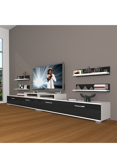 Decoraktiv Ekoflex 360r Slm Tv Ünitesi Tv Sehpası Beyaz - Siyah