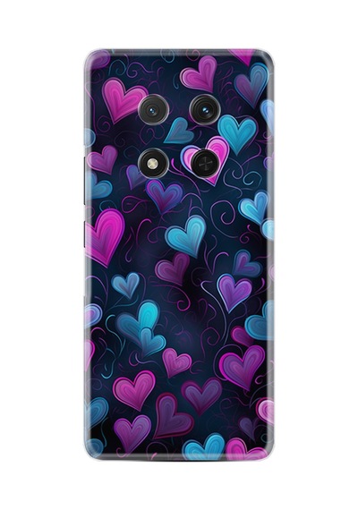 Honor Magic 7 Lite Kılıf Boutique Baskılı Resimli Mavi Kalp Pcode -082