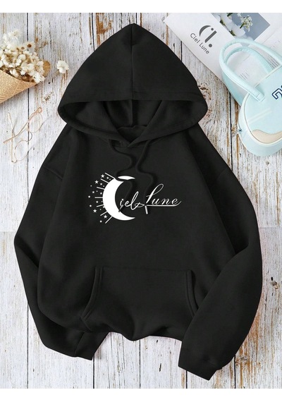 Nevermınd Unisex Ciel Lune Baskılı Oversize Baskılı Kapşonlu Sweatshirt 3 Iplik Siyah Siyah Nevermınd Unisex Ciel Lune Baskılı Oversize Baskılı Kapşonlu Sweatshirt 3 Iplik Siyah Siyah