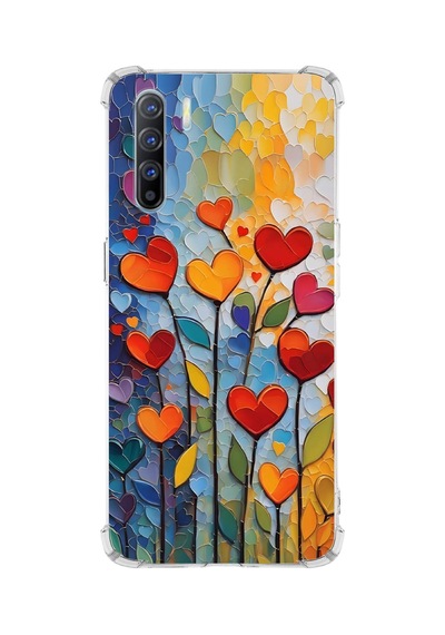 Printify Oppo Reno3 İle Uyumlu Düşlerin Dansı Serisi Kökten Sevgi Tasarımlı Uv Baskılı Köşe Korumalı Antişok Kılıf Şeffaf