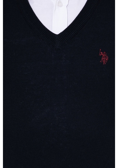 U.S. Polo Assn. Erkek V Yaka Basic Triko Kazak 50256658-vr033 Çok Renkli