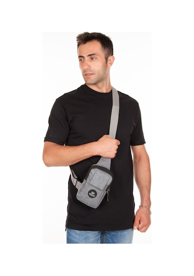 Newish Polo Erkek Keten Kumaş Belgrat Telefon Bölmeli Çapraz Göğüs Ve Omuz Çantası New186 - Gri