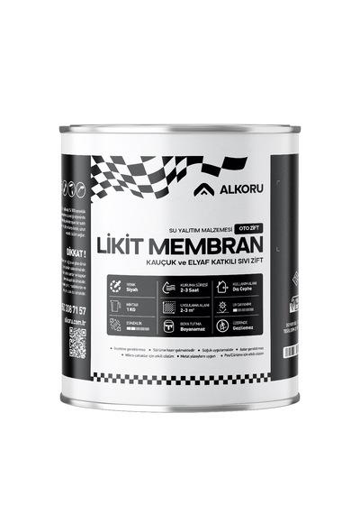 Alkoru 1 Kg Oto Zift Kauçuk Ve Elyaf Katkılı Sıvı Su Yalıtım Malzemesi