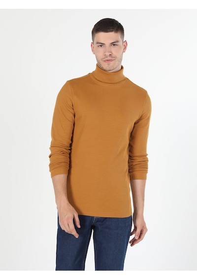 Colin'S Slim Fit Yarim Balikci Düz Sarı Erkek Uzun Kol Tişört Cl1049854_Q1.V1_Yls Sarı