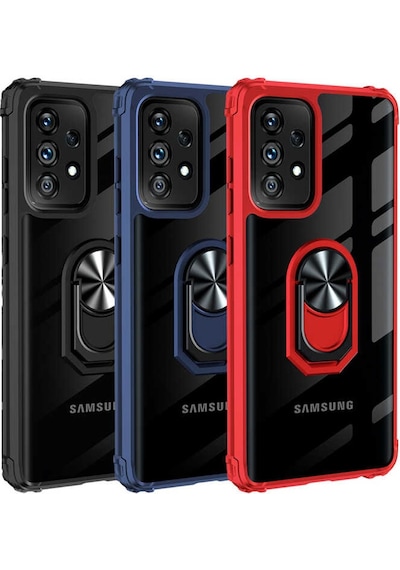 Samsung Uyumlu Galaxy A32 4G Kılıf Standlı Yüzüklü Mola Silikon Kapak