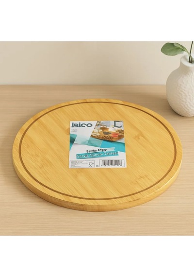 Jenerik Yuvarlak 29.7 Cm Bambu Döner Sunum Tepsisi 360