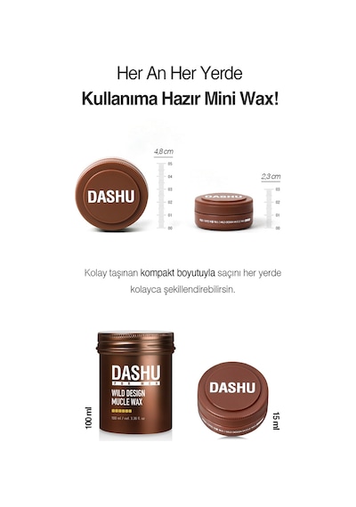 Güçlü, Kalıntı Bırakmayan, Çamur Ve Killi, Besleyici Dashu For Men Wild Design Mucle Wax 15ml