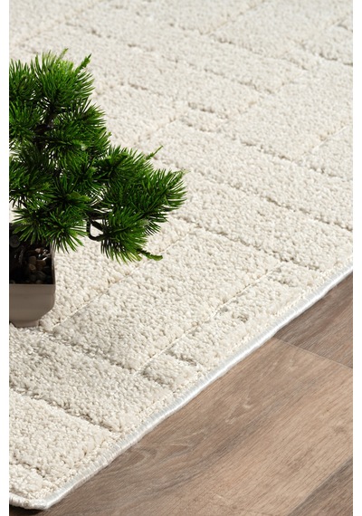 Raschel Carpet Kaymaz Taban Moopy Krem Bukleli Yumuşak Soft Dokuma Yolluk Halı Salon Halısı Lp1001a Krem Krem