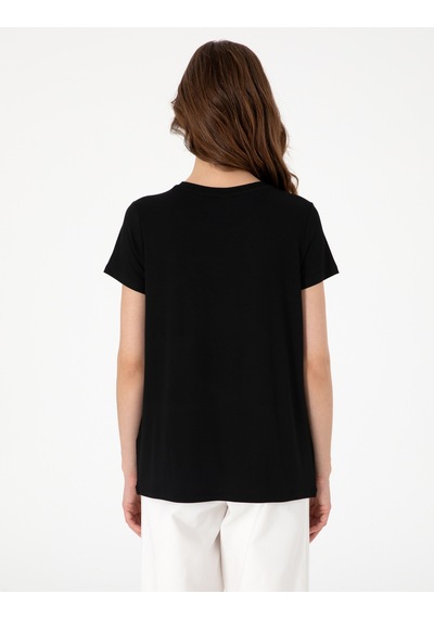 Pierre Cardin Kadın Siyah Tişört 50305789-vr046