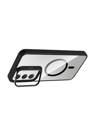 Adige Samsung Galaxy Uyumlu S24 Fe Kılıf Etro Standlı + Kamera Lens Koruyucu Siyah