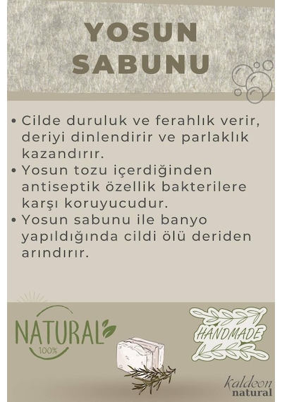 Yosun Sabunu El Yapımı Doğal 120 G x 3 Adet