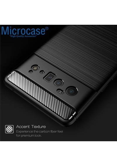 Microcase Google Pixel 6 Pro Brushed Silikon Kilif - Siyah 537459888