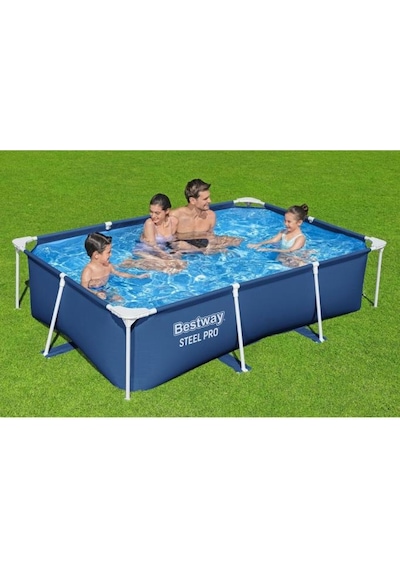 Bestway 56403 Steel Pro Dikdörtgen Yerüstü Prefabrik Havuz 2,59 M X 1,70 M X 61 Cm