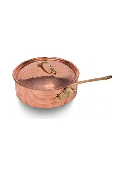 Turna Bakır Karnıyarık Tencere Tek Kulp 5 No 26 CM El Dövme