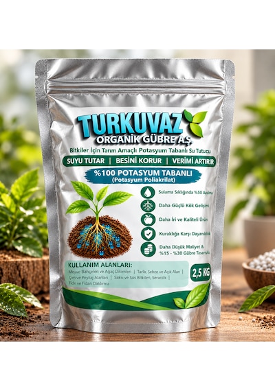 Turkuvaz Organik Toprak Altı Su Tutucu Polimer Potasyum Tabanlı 2,5 Kg