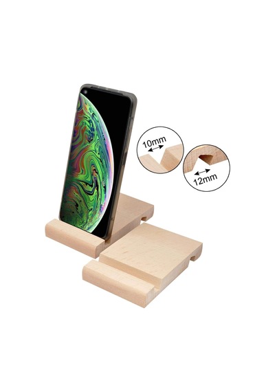 Ahşap Tablet Ve Telefon Tutucu 2'li Set Kanal Aralığı 12 Mm-10 Mm