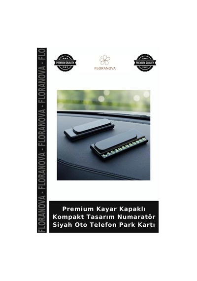 Premium Kayar Kapaklı Kompakt Tasarım Numaratör Siyah Oto Telefon Park Kartı