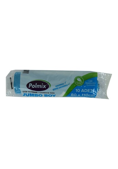 Çöp Torbası Jumbo Boy 80x110cm 220gr 27mikron 90lt Mavi Rulo 10 Adet