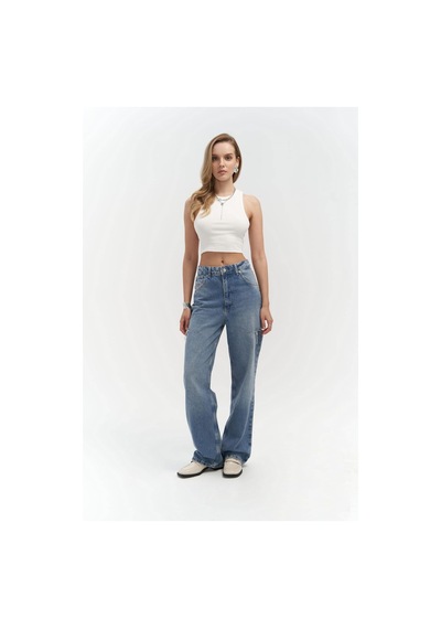 Mai Collection Mai Studios Co. Fleur Fitilli Halter Yaka Beyaz Crop Beyaz