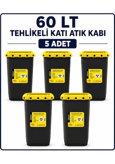 60 Lt Tehlikeli Katı Atık Kabı 5 Adet