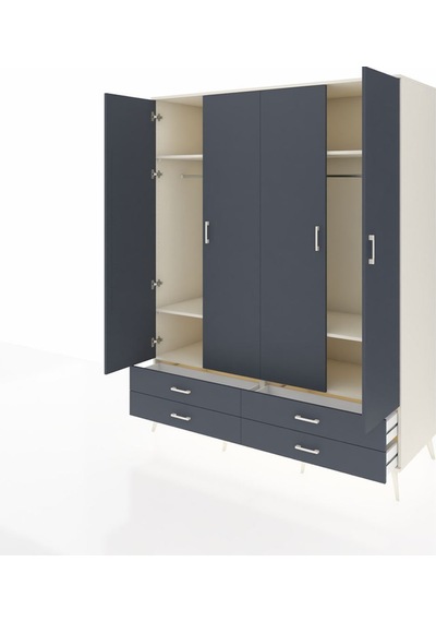 Kronos Gardrop 6 Raflı 4 Çekmeceli 2 Askılı 176x59x221 Aytaşı-antrasit Antrasit Kronos Gardrop 6 Raflı 4 Çekmeceli 2 Askılı 176x59x221 Aytaşı-antrasit Antrasit
