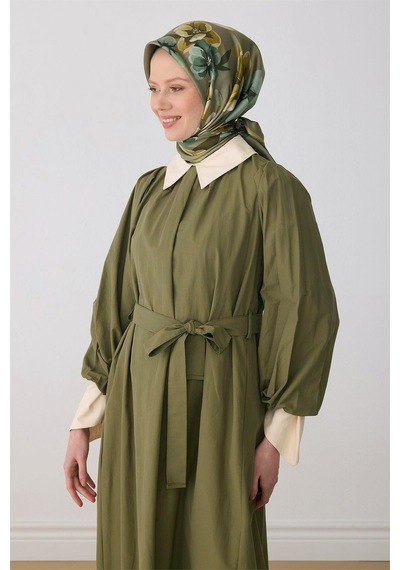 Belli İpek Eşarp - 4330-81 Haki Twill
