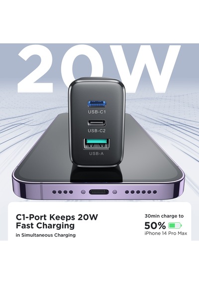Joyroom TCF10 32 W 1 USB + 2 Type-C Hızlı Şarj Adaptörü