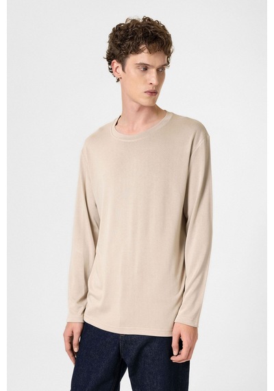 Antioch Relaxed Fit Basic Erkek T-shirt Bej