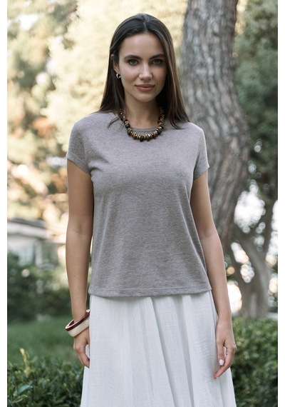Bohemai Suva Kısa Kol Vizon T-shirt Vizon