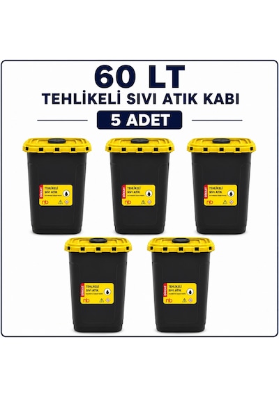 60 Lt Tehlikeli Sıvı Atık Kabı 5 Adet