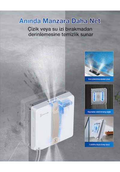 Ecovacs Winbot Mini Cam Silme Robotu Ve Cam Silme Solüsyonu Gri