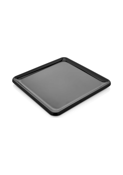 6 Adet Kırılmaz Melamin Kare Tatlı Servis Sunum Tabağı 26 Cm - Siyah Beyaz