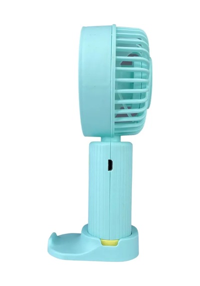 Thentech Telefon Koyma Aparatlı Mini Fan Serinletici Ayaklı Şarjlı El Fanı Şarjlı Telefon Standlı Pervane Turkuaz