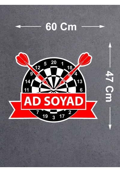 Kişiye Özel Dart Sticker - Yazı Isim Sticker - 00270 60x47 Cm