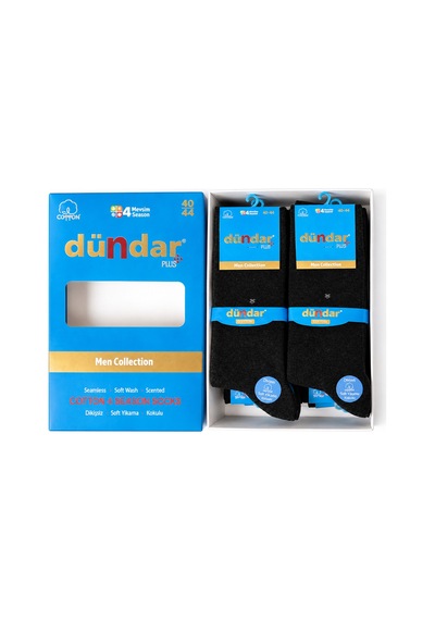 Dündar Çorap Çorap 12'li 4 Mevsim Erkek Pamuklu Dikişsiz Kokulu Gri