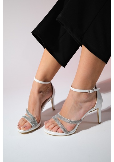 Luvishoes Laredo Sedef Cilt Taşlı Kadın Platform Topuklu Abiye Ayakkabı Sedef