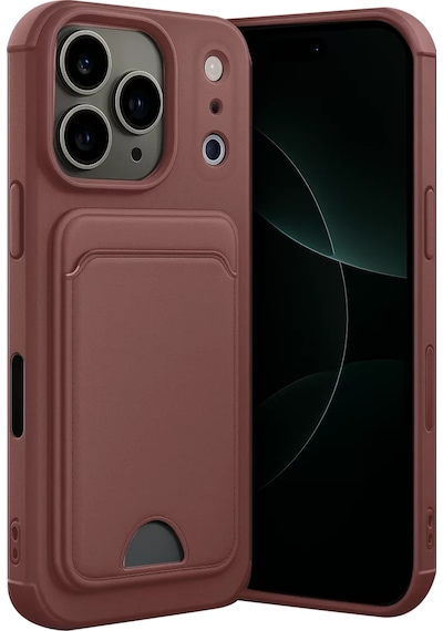Newface Apple İphone 17 Pro Kelvin Kartvizitli Silikon - Bordo