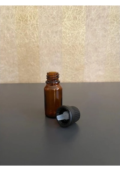 5ml Kahvrengi Şişe, İçten Damlalıklı Kapak, 24 Adet Siyah Damlatmalı Kapak, Esans Şişesi, Boş Şişe, Aroma Şişesi