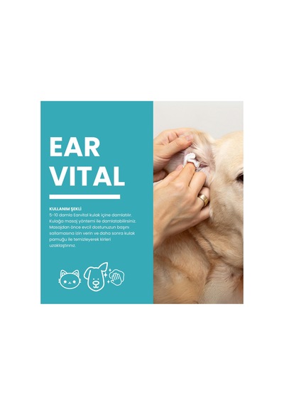 Earvital Kedi Köpek Kulak Temizleme Losyonu Solüsyonu 150ml Disk Pamuk Hediyeli