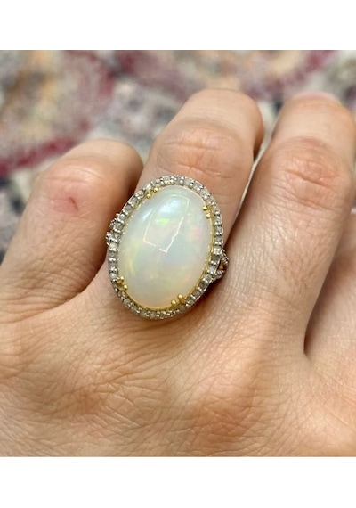 Opal Elmas Yüzük 054