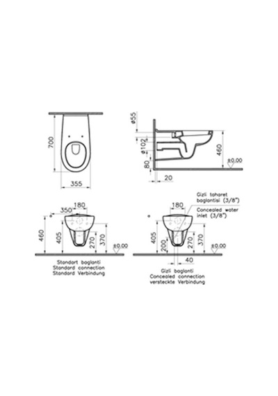 VitrA Conforma Özel İhtiyaç Asma Klozet 5813l003-0850 Beyaz