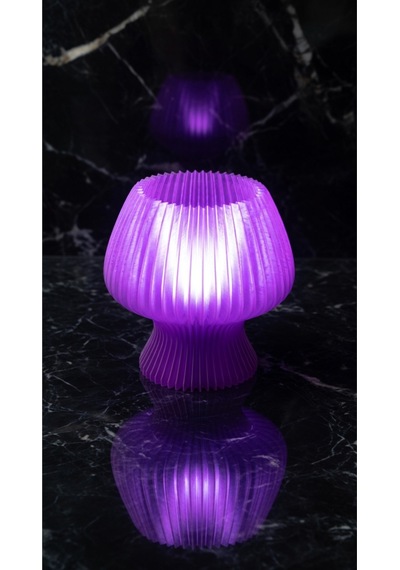 Akordeon Tasarım Masa Lambası - 3d Pleated Doku Dekoratif Gece Lambası Modern Ev Hediyesi Aydınlatma Mor