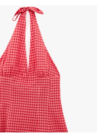 Koton Pamuklu Sırt Dekolteli Boyundan Bağlamalı Pötikare Desenli Halter Yaka Mini Kloş Elbise Kırmızı Ekose 6sak80326ew Koton Pamuklu Sırt Dekolteli Boyundan Bağlamalı Pötikare Desenli Halter Yaka Mini Kloş Elbise Kırmızı Ekose 6sak80326ew