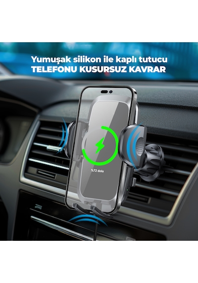 Woyax By Deji Kablosuz Şarjlı Kancalı Araç İçi Telefon Tutucu 15w