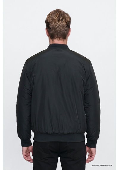 Wrangler Regular Fit Gömlek Yaka Cepli Erkek Bomber Ceket W2620029001 Siyah