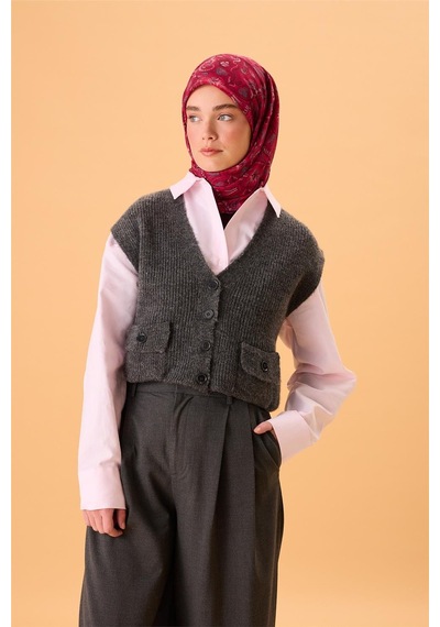 Silk Home İnce Pamuk Soft Eşarp Fuşya-çilek Kırmızısı Desenli Tok Duruşlu 90x90 Çok Renkli