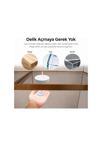 Hareket Sensörlü Led Anahtarı 12v-24v Dc Panel Arkası Gizli İnsan Algılama Sensörü Ayrı Kontrol Dupont Bağlantılı Dolap Mobilya Led Sensör Anahtarı Siyah
