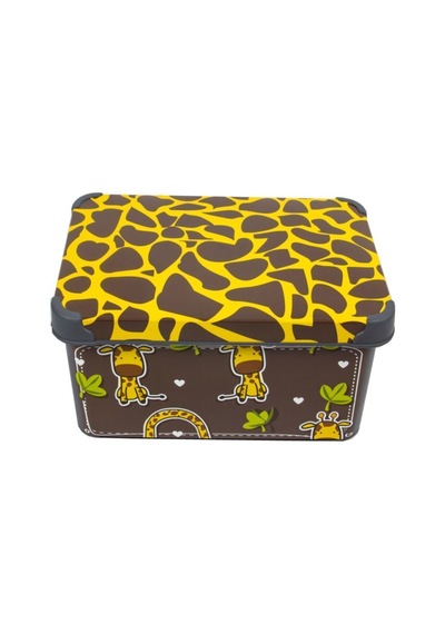Style Box Giraffe Desenli 10 L Dekoratif Saklama Kutusu Çok Renkli