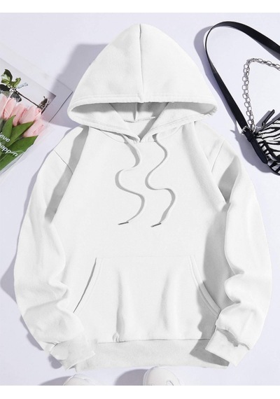 Startmore Beyaz Unisex Erkek/kadın Intense Renkli Özel Baskılı Pamuklu Oversize Kapüşonlu