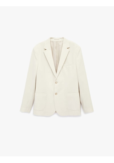 Koton Uzun Kollu Viskon Karışımlı Cepli Düğmeli Mono Yaka Slim Fit Blazer Ceket Bej 6sam50006nw Ekru Koton Uzun Kollu Viskon Karışımlı Cepli Düğmeli Mono Yaka Slim Fit Blazer Ceket Bej 6sam50006nw Ekru